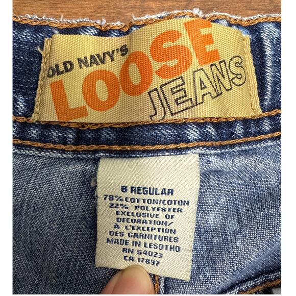 Old Navy's Loose Blue Jeans Vintage Y2K '05 Boys Adjustable Waist Size 8 Reg - Picture 4 of 16